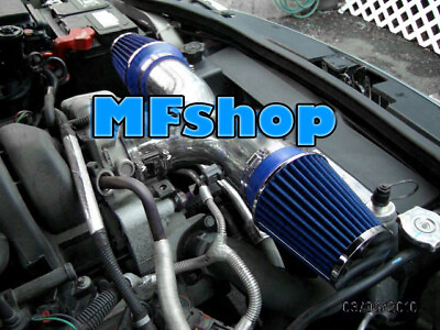#ad BLUE Dual For 2002 2003 Jeep Liberty 3.7L V6 Twin Air Intake System Kit $90.00
