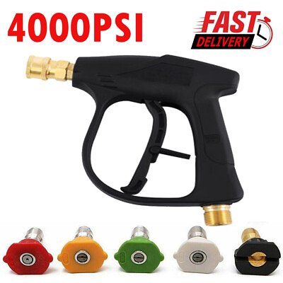 #ad 1 4quot; High Pressure Washer Gun 4000 PSI Car Wash Foam Spray Short Wand w Nozzle $17.99
