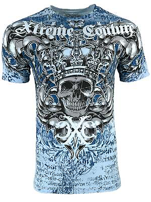 #ad Xtreme Couture by Affliction Men#x27;s T Shirt Crusaders Blue Biker S 2XL $26.99