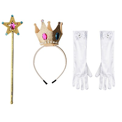 #ad Kids Girls Cosplay Props Christmas Crown Headwear Princess Accessories Kit Cute $7.59