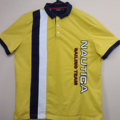 Nautica Lil Yachty Polo Shirt Men#x27;s Size XL Sailing Team Collection Yellow #ad $19.99