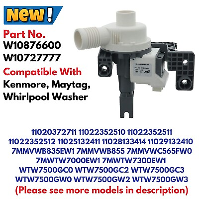 #ad Replace Washer Drain Pump for Kenmore Maytag Whirlpool Washing Machine Repair $109.43