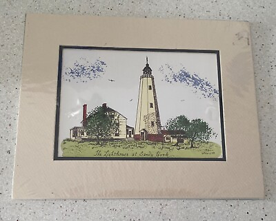 #ad #ad The Lighthouse at Sandy Hook Water Color Matted $9.00