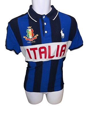 #ad Vintage POLO Ralph Lauren Shirt Mens Italy Big Pony Logo Very Rare Crest Medium $79.50