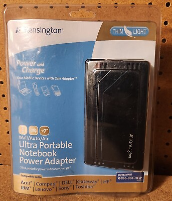 #ad New Kensington Wall Auto Air Universal Notebook Power Adapter With USB Port $36.99