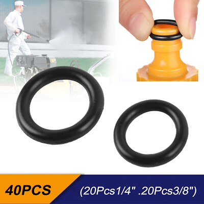 #ad 40Pcs Set O Rings 1 4quot; M22 3 8quot; High Pressure Seal for Garden Pressure Washer $7.11