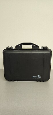 #ad Pelican 1500 Case Black w foam on top bottom And Removable Pieces. EUC $59.99