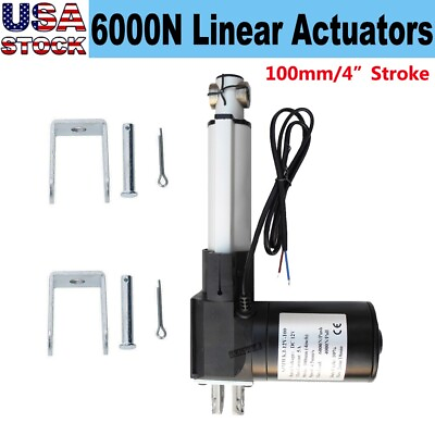 #ad 4quot; 6000N Electric Linear Actuator 1320 Pound Max Lift Heavy Duty 12V DC Motor CL $39.99