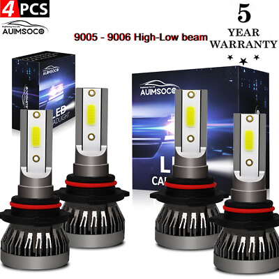 #ad 9006amp;9005 LED Headlights Kit Combo Bulbs 6500K High Low BEAM Super White Bright $29.99