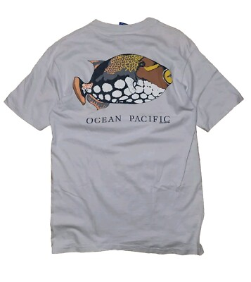 #ad #ad Vtg 86 Ocean Pacific T Shirt Sz Large OP Single Stitch USA Humuhumu Hawaii Fish $44.00
