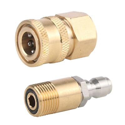 #ad Garden Hose Pressure Washer Adapter Set Water Hose Fitting Solid Brass 1 4quot; x1.5 $13.24