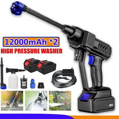#ad Cordless Car Washer Gun 12000MAH*2 Portable High Pressure Washer Cleaner Tools $67.88