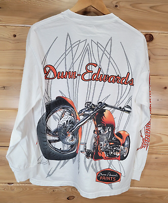 #ad Dunn Edwards Paint Long Sleeve Shirt Men Large Chopper Motorcycle Tribal Print $24.99