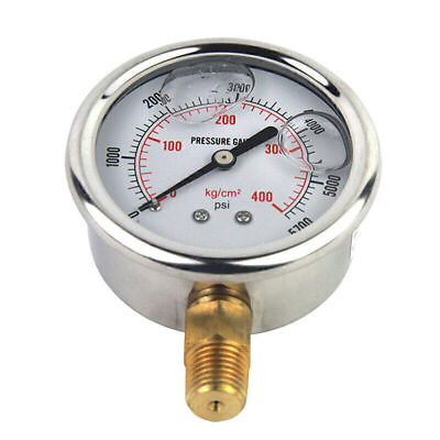 #ad High Quality Hydraulic Liquid Filled Pressure Gauge 0 5000 PSI 1 4 NPT Male $14.90