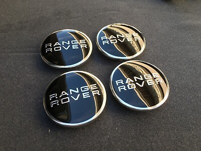 #ad 4 Range Rover Wheel Center Caps Glossy Black 63mm Rim Emblems Hubcaps Cover Logo $22.49