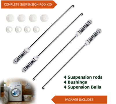 4Washer Suspension Rod Kit For Amana NTW4605EW0 NTW4516FW1 NTW4516FW2 NTW4516FW3 #ad $42.99
