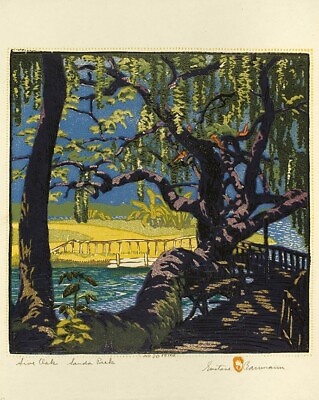 Live Oak Landa Park : Gustave Baumann : 1924 : Archival Quality Art Print $44.95