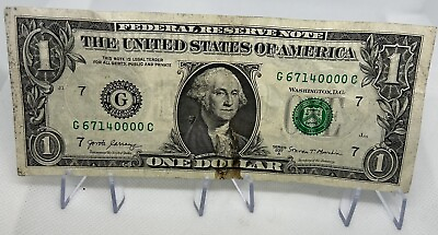 #ad Fancy serial number 1$ dollar bill $3.99