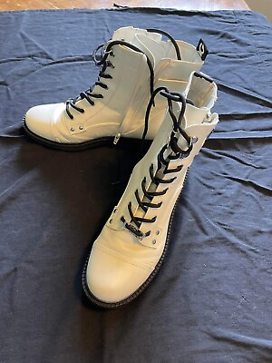 #ad GBG Los Angeles White Heeled Boots Size 9 $15.00