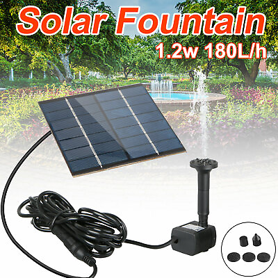#ad Brushless Solar Power Water Pump Panel Kit Fountain Pool Garden Watering 180L H $15.99