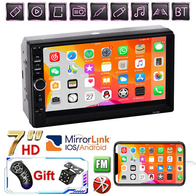 Double 2DIN 7quot; Car MP5 Player Bluetooth Touch Screen Stereo Radio FM with Camera $32.98