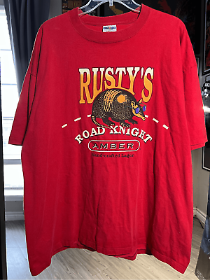#ad Vintage 90s Rusty’s Road Knight Amber Lager Tee $22.00