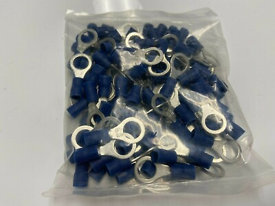 #ad RING TERMINAL 16 14 VINYL INSULATED 5 16 BLUE 100 PK CRIMP CONNECTORS AWG WIRE $10.88