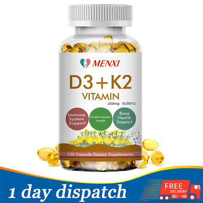 #ad Vitamin K2 MK7 with D3 10000IU Supplement BioPerine Capsules Immune Health $13.99