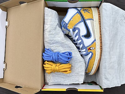 #ad Nike SB Dunk High Carpet Company Co. Habibi Blue Yellow Sz 10.5 CV1677 100 CLEAN $239.99