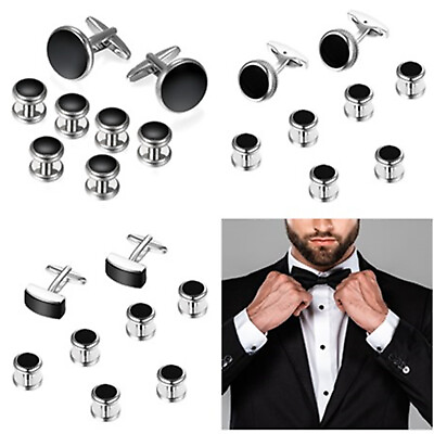 #ad 8pcs Mens Cufflinks and Studs Set Tuxedo Epoxy Formal Shirts Business Wedding $11.89