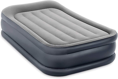 #ad #ad Intex Dura Beam Deluxe Pillow Raised Inflatable Velvet Fiber Tech Airbed Mattres $133.93