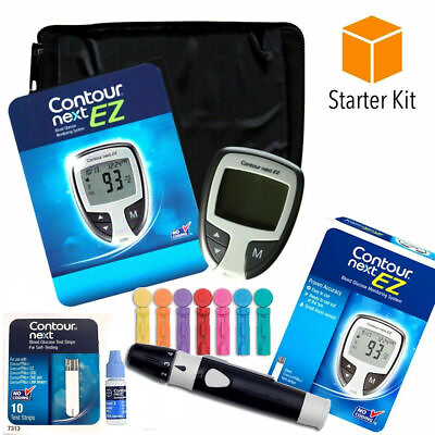 #ad Contour Next EZ Blood Glucose Meter Monitoring System Strips Lancets New Sealed $16.95