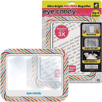 #ad Eye Candy Ultra Bright Full Page Magnifier As Seen On TV Magnifies Up to 3X $19.99