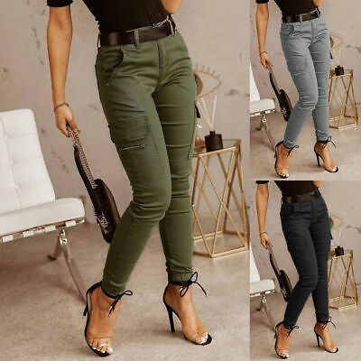 #ad Womens New Ladies Stretch Casual Trousers Slim Fit Sport Jogger $21.99