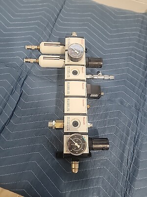 #ad Rexroth Pneumatic Pressure System with Gauges Lubricators R412006014 R412006259 $349.99