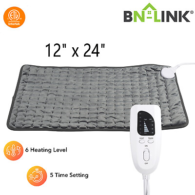 #ad BN LINK Electric Heating Pad For Back Pain amp; Cramps Relief 12quot;x24quot; 6 Heat Level $33.32