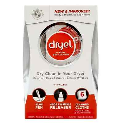 #ad Dryel at Home Dry Cleaner Starter Kit with 6 Cleaning Cloths Not ship to CA $13.83