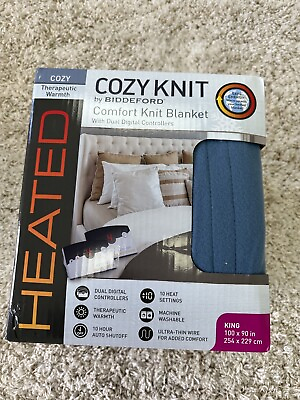 #ad Biddeford Blanket Comfort Knit Heated Blanket Dual Digital Controller King Gray $35.00