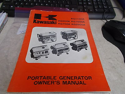 OEM Kawasaki Portable Generator Owner Manual Pg1 16 KG550A KG750A 99920 2001 03 $35.99