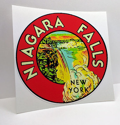 #ad #ad Niagara Falls New York Vintage Style Travel Decal Vinyl Sticker Luggage Label $4.69