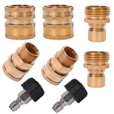 #ad Pressure Washer Adapter Set Quick Disconnect Kit M22 Swivel to 3 8#x27;#x27;inch Quic... $29.80