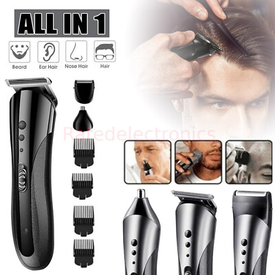#ad Rechargeable Electric Clean Hair Trimmer Beard Shaver Razor Barber Clipper Set $12.44