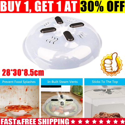 #ad 30cm Magnetic Microwave Anti Splatter Cover Plate Guard Lid With Steam Vent $10.23