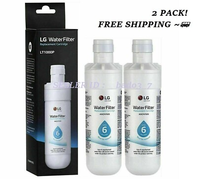 #ad 2 PACK Refresh Refrigerator Ice Water Filter LG LT1000P ADQ747935 Brand NewUSA $16.08