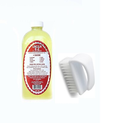 #ad Lincoln EZ Cleaner Suede Nubuck Cleaner 8 oz WHITE BRUSH CLEANER W Handle $18.99