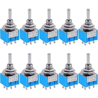 #ad Taiss 10pcs DPDT Mini Toggle Switch 6 Pin 3 Position ON Off ON Miniature Toggle $13.32