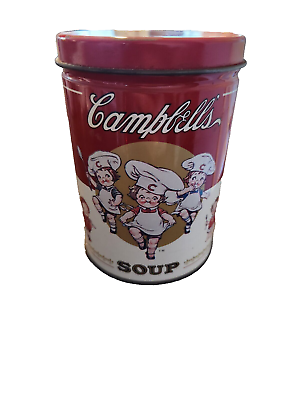 #ad Vintage Campbells Soup Kid 75 Piece Puzzle 1990 Tin Can Canister $12.99