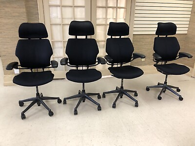 #ad Humanscale Freedom Task Chair with Headrest; Black; Standard Arms $420.00