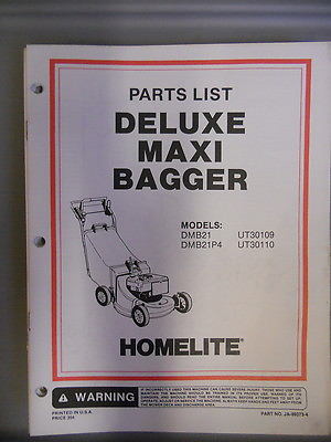 Homelite Parts List Manual Deluxe Maxi Bagger DMB21 DMB21 P4 $19.99
