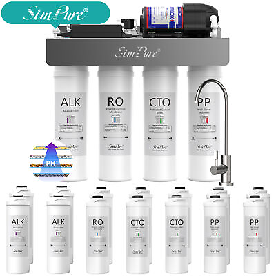 #ad SimPure WP2 400GPD UV Alkaline pH Tankless Reverse Osmosis System 1 2 Year Set $349.99